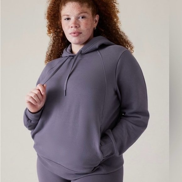 NWT Athleta Hoodie Women’s 2X Plus Nightfall Purple Retroplush Revive Sweatshirt - Picture 6 of 9